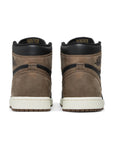 Heels of Jordan 1 Retro High OG in brown and black