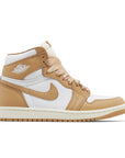 Side of Jordan 1 retro high go Praline in praline, white and sail