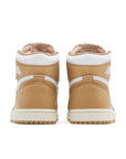 Heels of Jordan 1 retro high go Praline in praline, white and sail