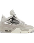 Side of Jordan 4 Retro Frozen Moments Women's in grey and silver.
