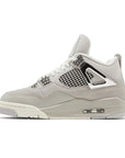 Side of Jordan 4 Retro Frozen Moments Women's in grey and silver.