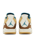 Heels of Jordan 4 Cacao Wow (GS) in brown