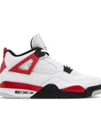 Side of Jordan 4 Retro Red Cement in red and white.