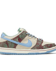 Side of Nike SB Dunk Low Crenshaw Skate Club in sail and blue.