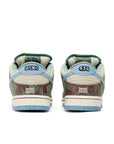 Heels of Nike SB Dunk Low Crenshaw Skate Club in sail and blue.