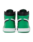 Heels of Jordan 1 retro high go lucky green in white and green