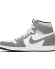 Side of Jordan 1 Retro High OG Washed Black in white and grey.