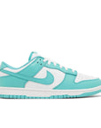 Side of Nike Dunk Low Clear Jade in White and Jade