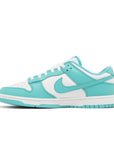Side of Nike Dunk Low Clear Jade in White and Jade