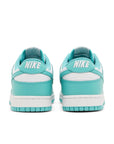 Heels of Nike Dunk Low Clear Jade in White and Jade