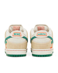 heels of Nike SB dunk low jarritos in green, orange and sail