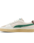 Side of Puma Suede Rhuigi Villasenor in white, cream and green