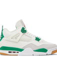Side of Jordan 4 retro SB Pine Green in green and white