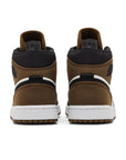 Heels of the Air Jordan 1 Mid SE 'Olive Toe' is in a black and olive colourwayA pair of Air Jordan 1 Mid SE 'Olive Toe' is in a black and olive colourway