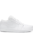 Side of Jordan 1 low Triple White in White.
