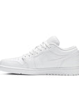 Side of Jordan 1 low Triple White in White.