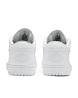 Heels of Jordan 1 low Triple White in White.