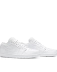 Pair of Jordan 1 low Triple White in White.