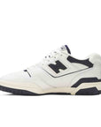 The side of the New Balance 550 Aime Leon Dore White Navy sneaker