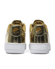 Heel of the Nike Air Force 1 Low SP 'Gold'' is in a metallic and gold colourway
