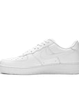 Side of the Nike Air Force 1 Low Supreme White sneaker in white