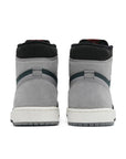 Heels of the Nike Air Jordan 1 Retro High Element Gore-Tex Black Particle Grey basketball shoes in black, grey and dark green