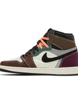 Side of the Nike Air Jordan 1 High OG Crafted basketball shoes in mixed colour