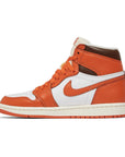 Side of the Jordan 1 High OG 'Starfish' is in a white, orange and chocolate brown colourway