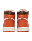 Heels of the Jordan 1 High OG 'Starfish' is in a white, orange and chocolate brown colourway
