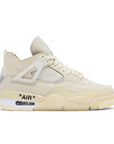 Side of the women's Nike Air Jordan 4 Retro Off-White sail sneakers in cream