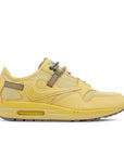 Side of the Nike air max travis scott in saturn gold colour