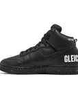 Side of the Undercover Nike dunk high basketball shoes in a black colour
