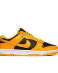 Side of the Nike dunk low championship goldenrod in a black and yellow colour