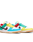 A pair of the Nike dunk low free 99 white basketball shoes in multicolour