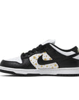 Side of the Nike dunk supreme low skating shoes in a gold stars white black colour