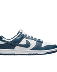 Side of the Nike dunk low in a blue white "valerian blue" colour