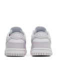Heel of the womens Nike dunk low in a white lilac "venice" colour