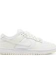 Side of the Nike Dunk Low Retro (W) Coconut Milk (DD1503-121) in Sail and Coconut Milk White.