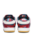 Heel of the Nike sb dunk low pro parra abstract art skating shoes in a pop art and Olympics inspired design