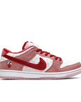 Side of the Nike sb dunk low StrangeLove Skateboard skating shoes in a pink colour