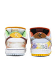 Heel of the Nike sb dunk low street hawker skating shoes in a chinese print