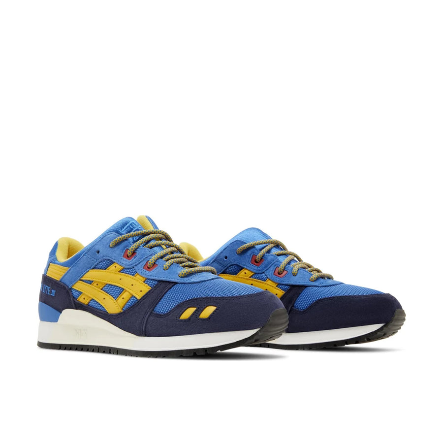 Pair of ASICS Gel-Lyte lll 07 Remastered Kith Marvel X-Men Cyclops in blue and yellow
