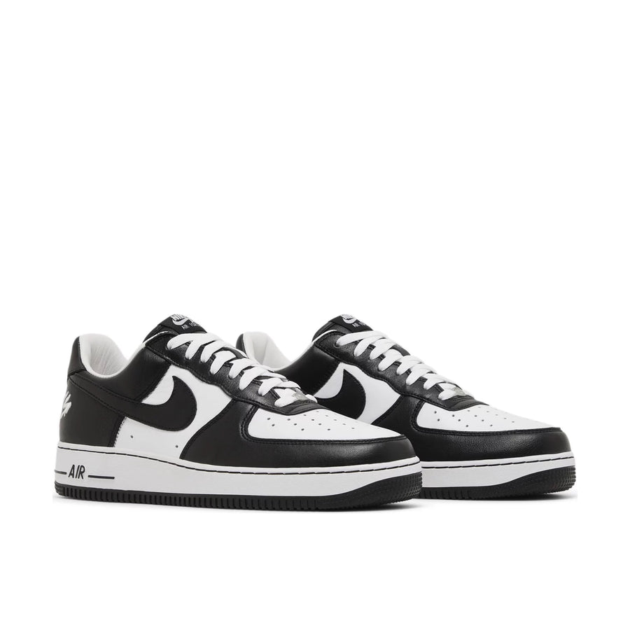 Pair of Nike Air Force 1 QS Terror Squad Blackout in Black and White.