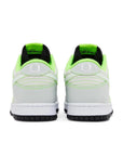 Pair of Nike Dunk low University of Oregon PE in silver, white, black and green