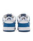 Heels of Nike SB Dunk Low Born x Raised One Block at a Time in Blue and White
