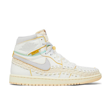 Side of Jordan 1 Retro High OG SP Union LA Bephies Beauty Supply Summer of '96 in white, grey and sail