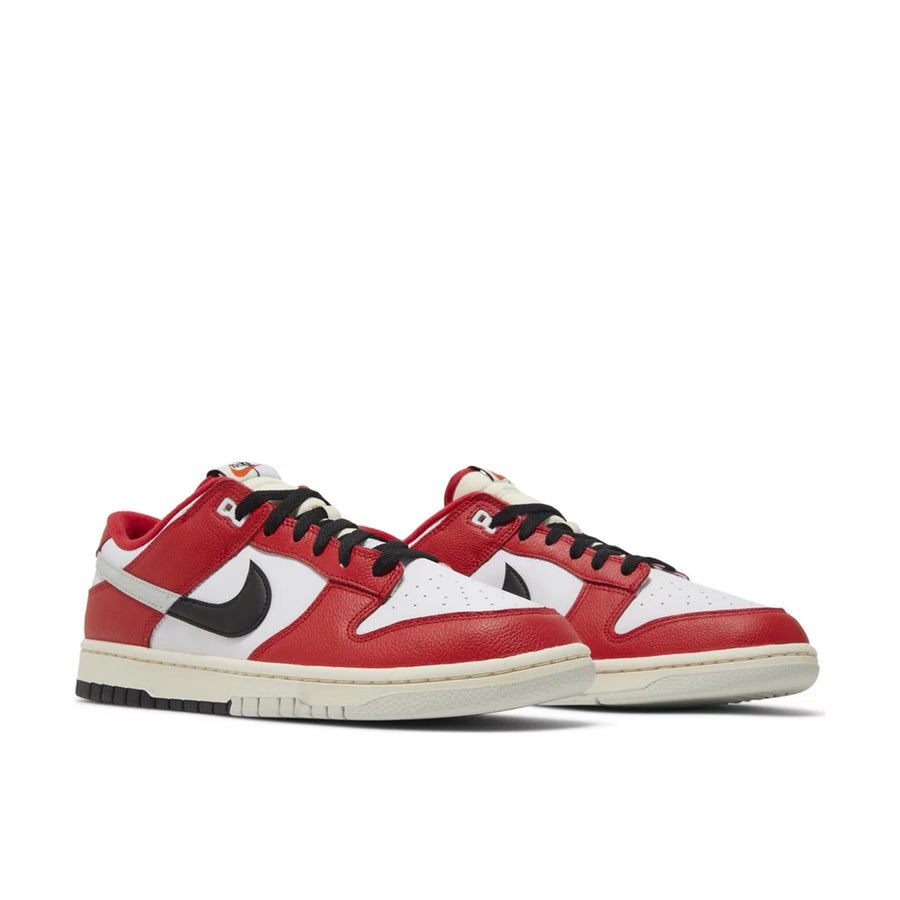 Pair of Dunk Low Chicago Split in red, black and white