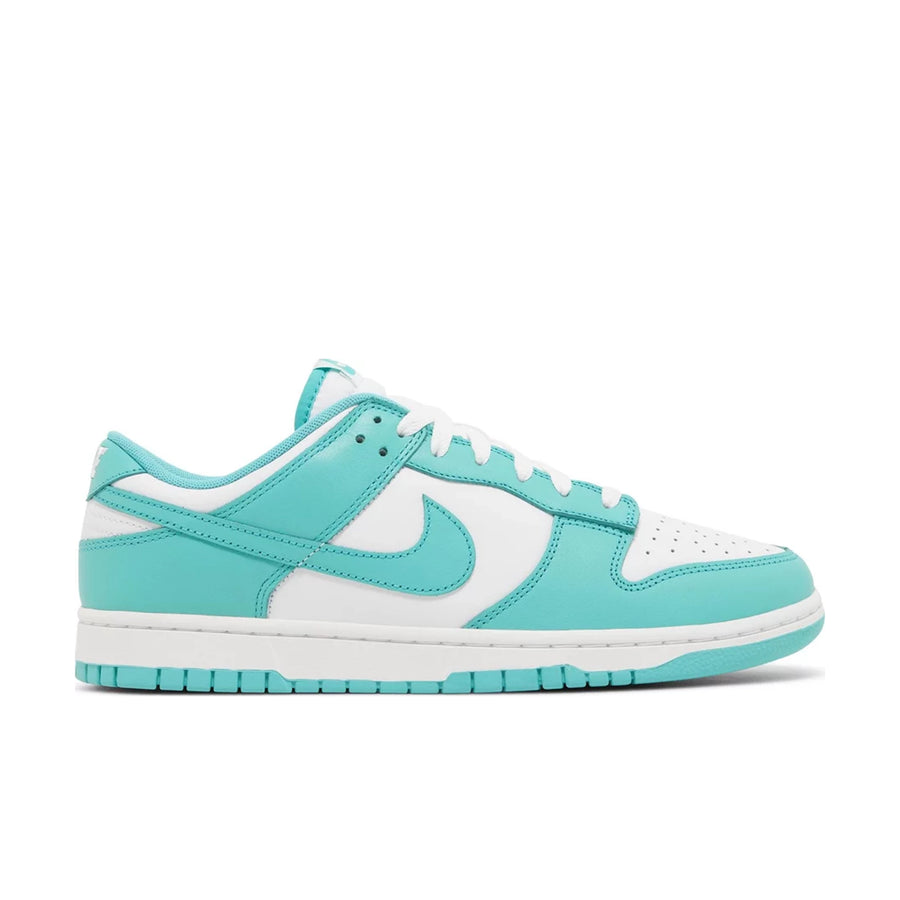 Side of Nike Dunk Low Clear Jade in White and Jade