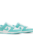 Pair of Nike Dunk Low Clear Jade in White and Jade