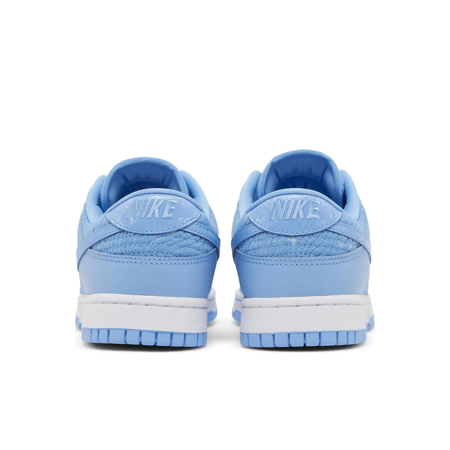 Heels of Nike Dunk Low Topography University Blue in pale blue
